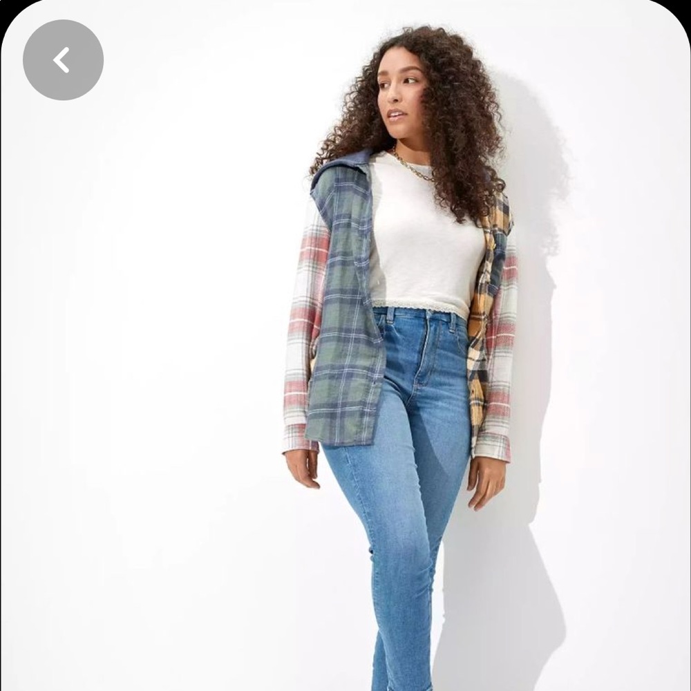 ISO: plaid button up hooded shirt